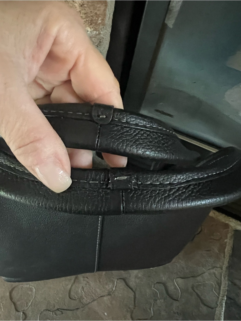 Coach Black Pebbled Leather Shoulder Tote Lana - Picture 4 of 6